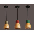 Suspension en bois nordique E27 Lampe à suspension décorative pour lustre